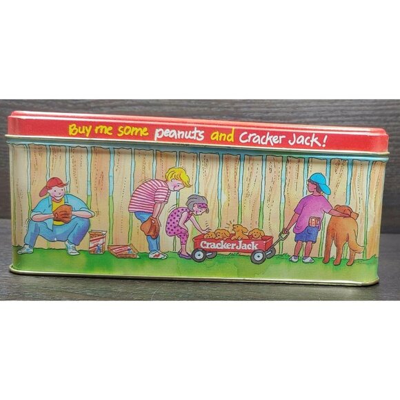 Limited Edition Cracker Jack Collectible Tin Canister With Baseball Theme VTG - Picture 5 of 9